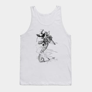 Elegant frog on a racing seahorse Tank Top